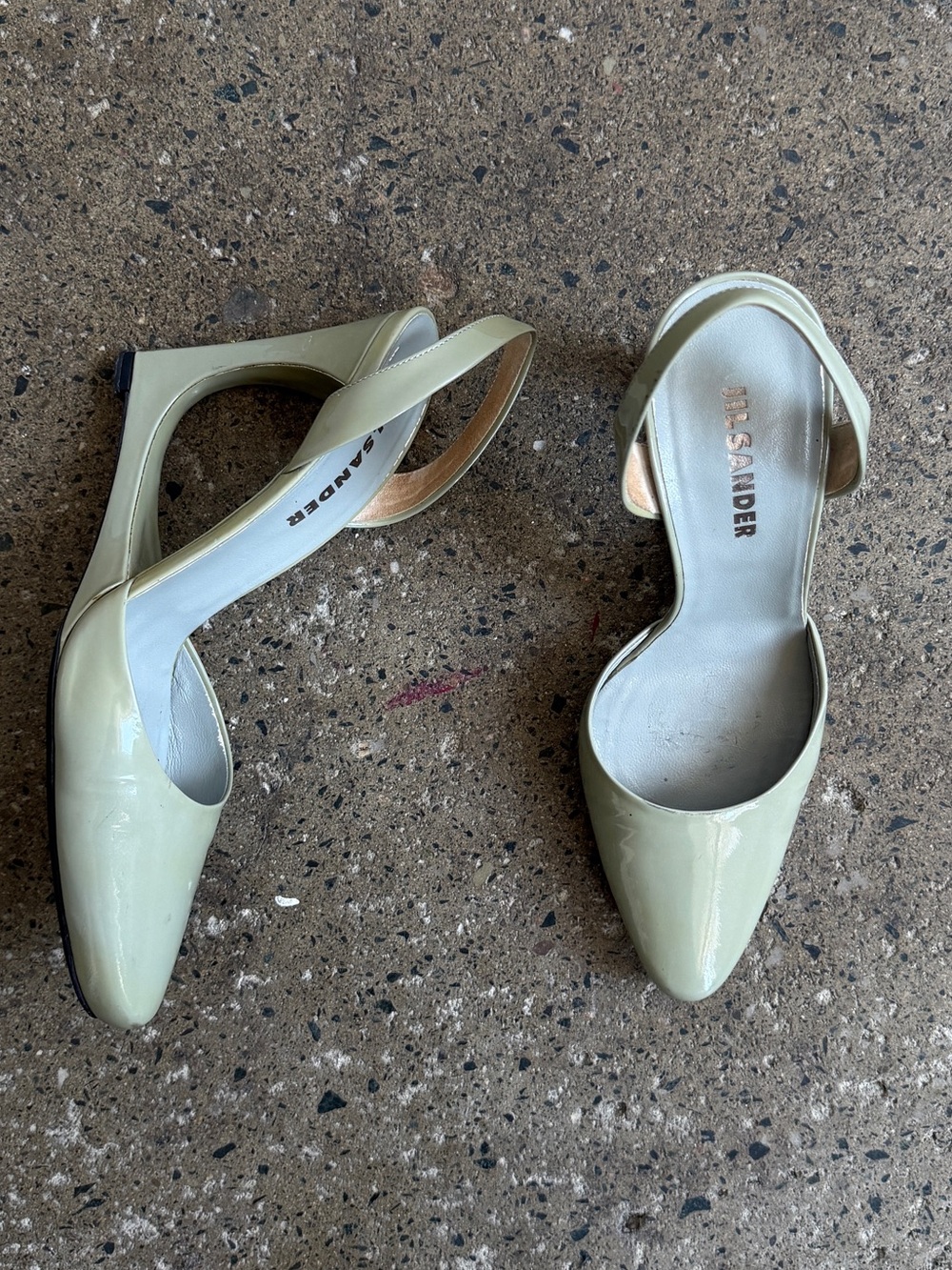 jil sander by raf simons vintage s/s 2007 cut-out heels mint green